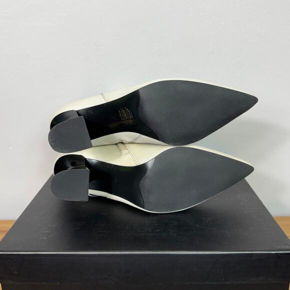 Saint G Elliana Off White Leather Sculpted Heel Chelsea Boots Women's Size EU 38 - Picture 7 of 9